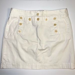 J. Crew Classic Twill Women’s White Cotton Skirt. Sz 4